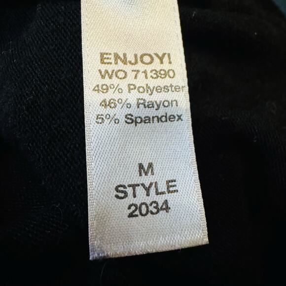 Michael Stars Womens Black Scoop Neck Long Tunic Top Size Medium - Picture 6 of 7